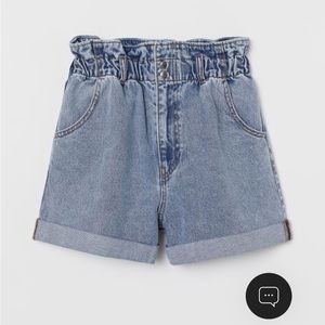 H&M high waisted blue denim shorts